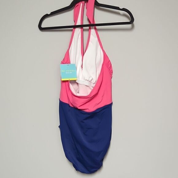 NWT Halter Blue and Pink One Piece Swimsuit - Picture 2 of 5